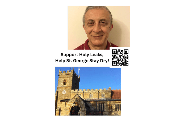 Sobhrab, St Mary's Church and go fund me QR code